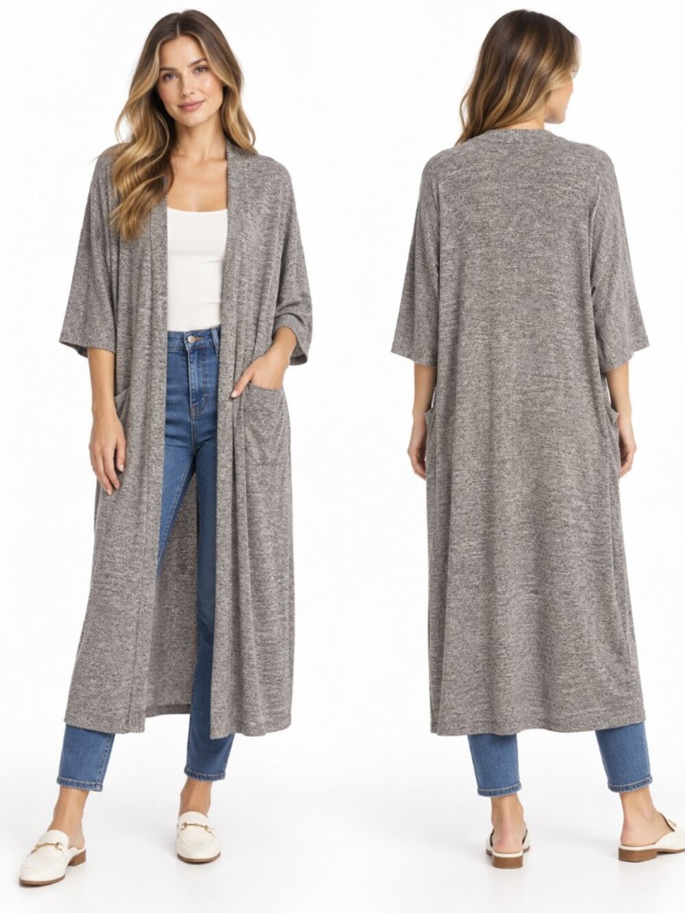 Aritzia's Wilfred Grey Open Long Duster Size Large